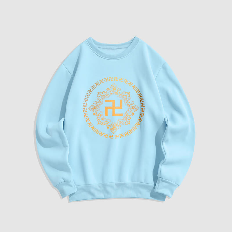 Sweatshirt aus Polyester mit Fleecefutter und Hakenkreuz von Buddha Stones