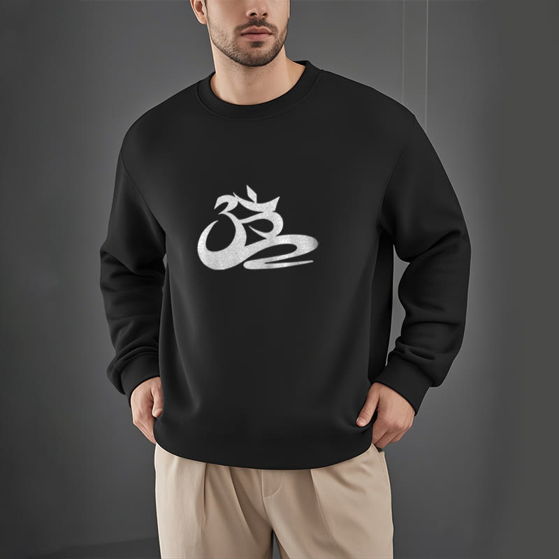 Sweatshirt aus Polyester mit Fleecefutter „Buddha Stones OM“