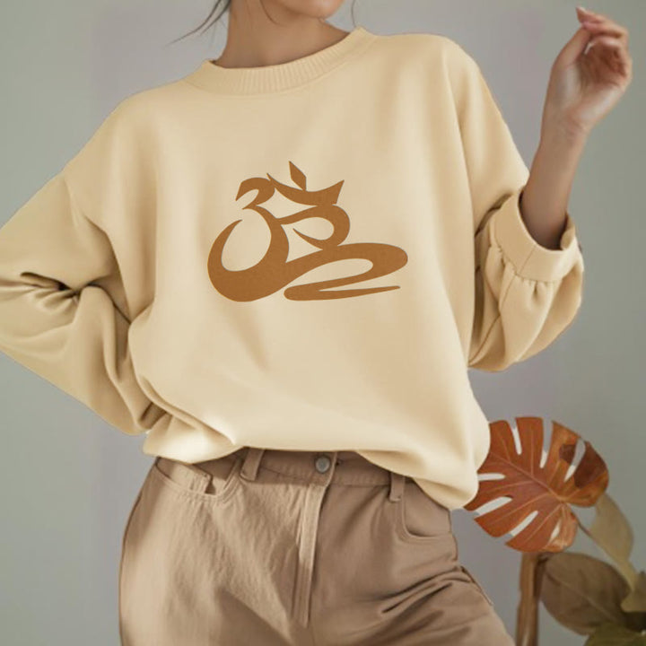 Sweatshirt aus Polyester mit Fleecefutter „Buddha Stones OM“