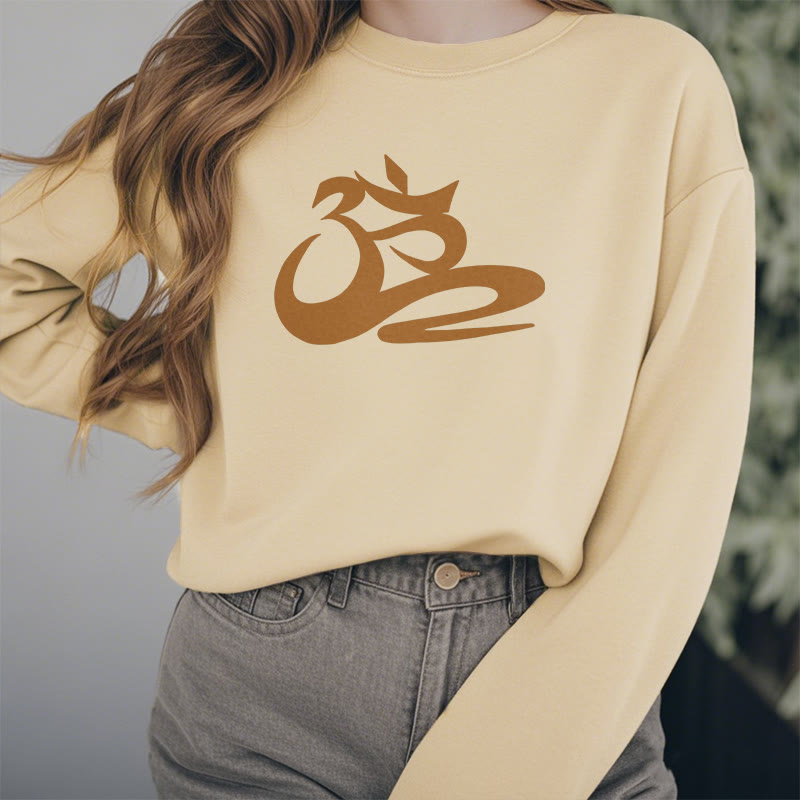 Sweatshirt aus Polyester mit Fleecefutter „Buddha Stones OM“