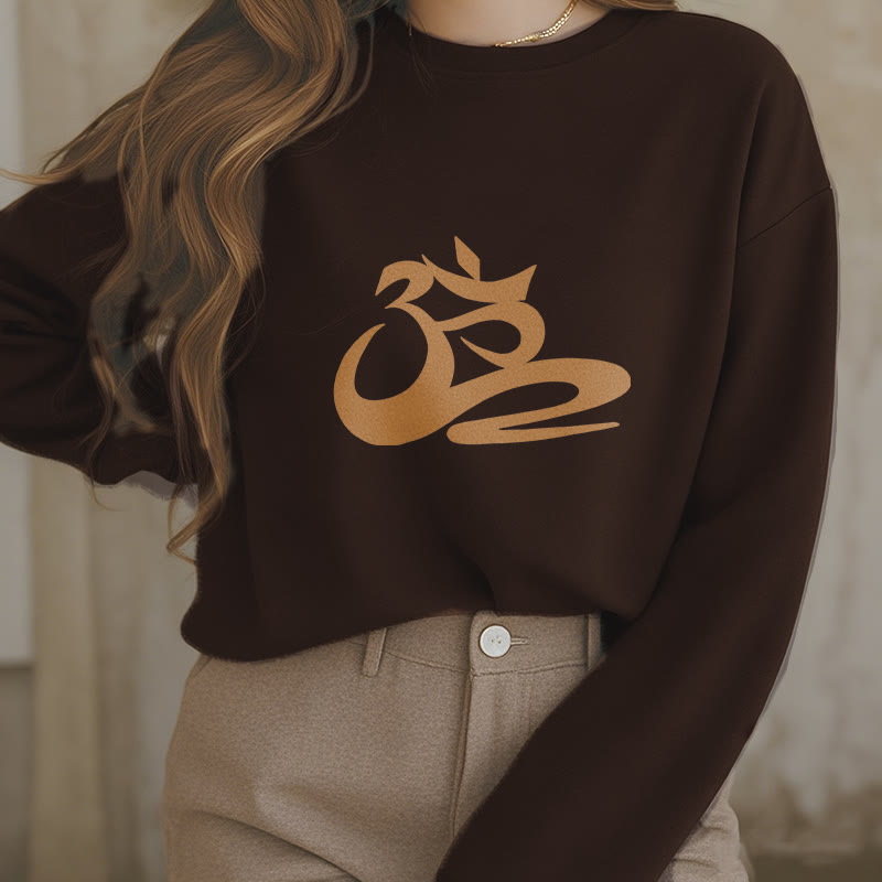 Sweatshirt aus Polyester mit Fleecefutter „Buddha Stones OM“