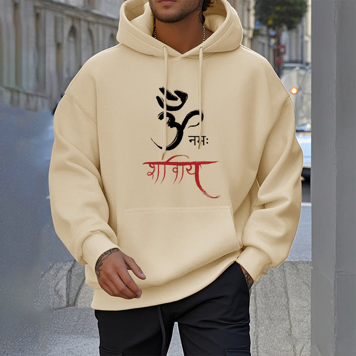 Buddha Stones OM NAMAH SHIVAYA Mantra Sanskrit Fleece gefütterter Polyester-Hoodie