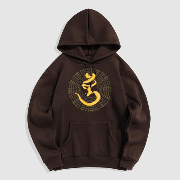 Buddha Stones 108 OM NAMAH SHIVAYA Mantra Sanskrit Fleece gefütterter Polyester-Hoodie