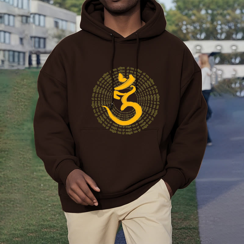 Buddha Stones 108 OM NAMAH SHIVAYA Mantra Sanskrit Fleece gefütterter Polyester-Hoodie