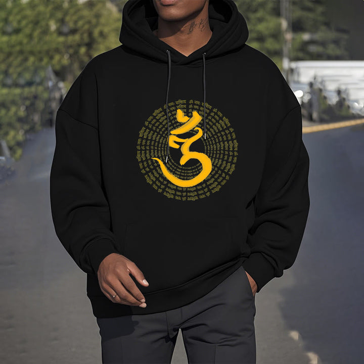 Buddha Stones 108 OM NAMAH SHIVAYA Mantra Sanskrit Fleece gefütterter Polyester-Hoodie