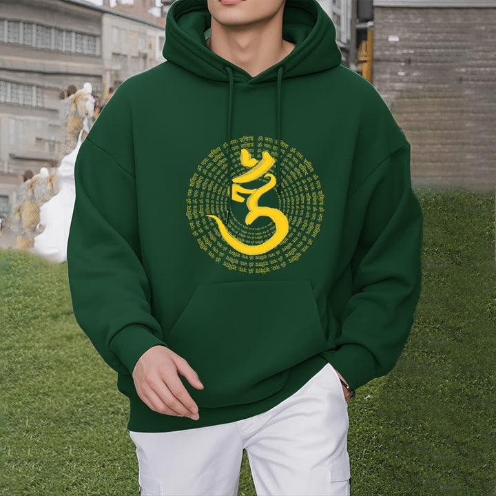 Buddha Stones 108 OM NAMAH SHIVAYA Mantra Sanskrit Fleece gefütterter Polyester-Hoodie