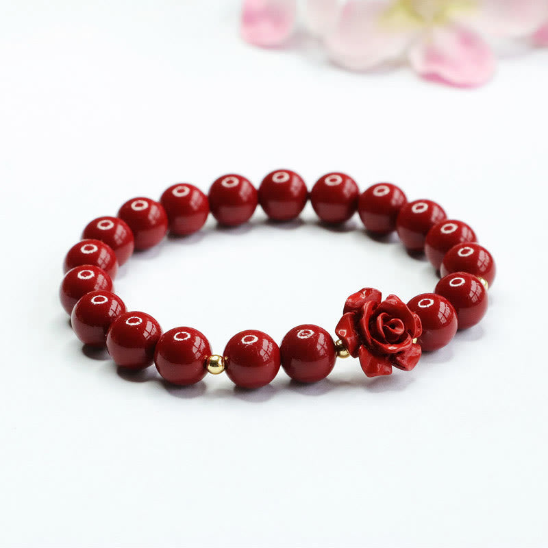 Buddha Stones Zinnober Rose Ruhe Armband