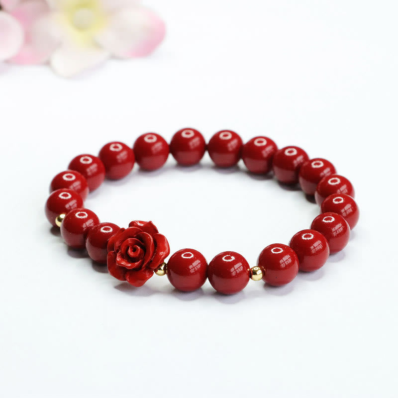 Buddha Stones Zinnober Rose Ruhe Armband