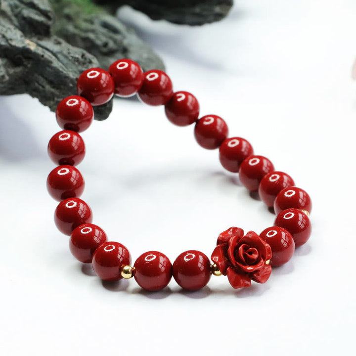 Buddha Stones Zinnober Rose Ruhe Armband