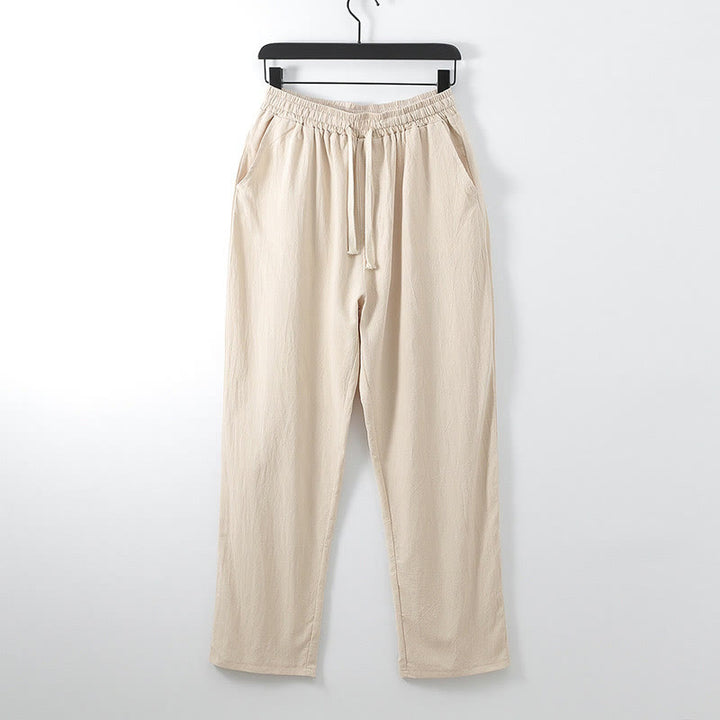 Buddha Stones Einfarbige Baumwollleinen-Beiläufige Lose Herrenhose Mit Taschen - Pfirsichpuff - US/ UK/AU54，EU64 (9XL) - image 8