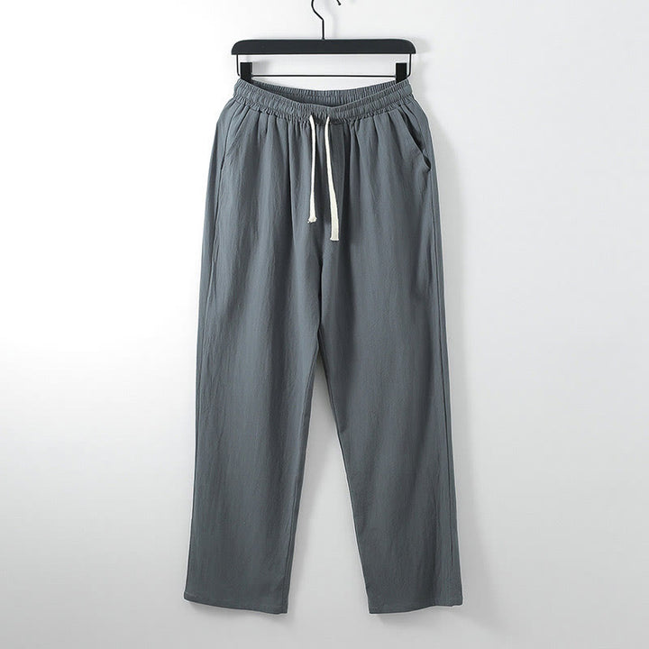 Buddha Stones Einfarbige Baumwollleinen-Beiläufige Lose Herrenhose Mit Taschen - DimGray - US/ UK/AU54, EU64 (9XL) - image 0