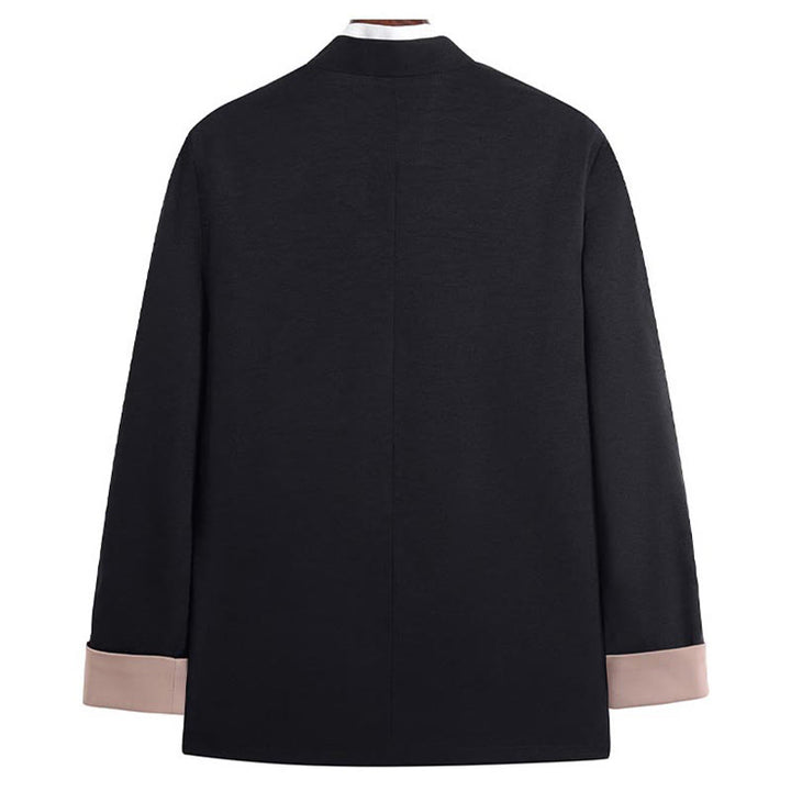 Buddha Stones, Drachen-Stickerei, Frosch-Knopf, Polyester, Herrenjacke, Hemd, Kleidung mit Taschen - image 2