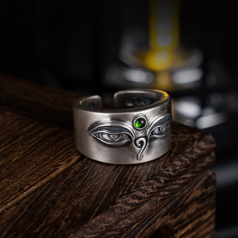 Buddha Stones 925 Sterling Silber Bodhisattva Tara Ruhe Verstellbarer Ring - image 9