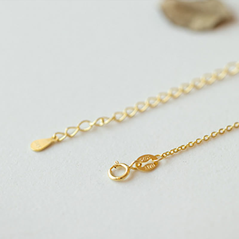 Buddha Stones 925 Sterling Silber vergoldet Hetian Jade Peace Schnalle Halskette Anhänger - image 2