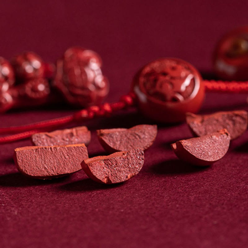 Buddha Stones, natürlicher Zinnober, chinesisches Sternzeichen, Ruyi-Griff, Fu-Charakter, Lotus-Segen, rote Schnur, Bauchkette