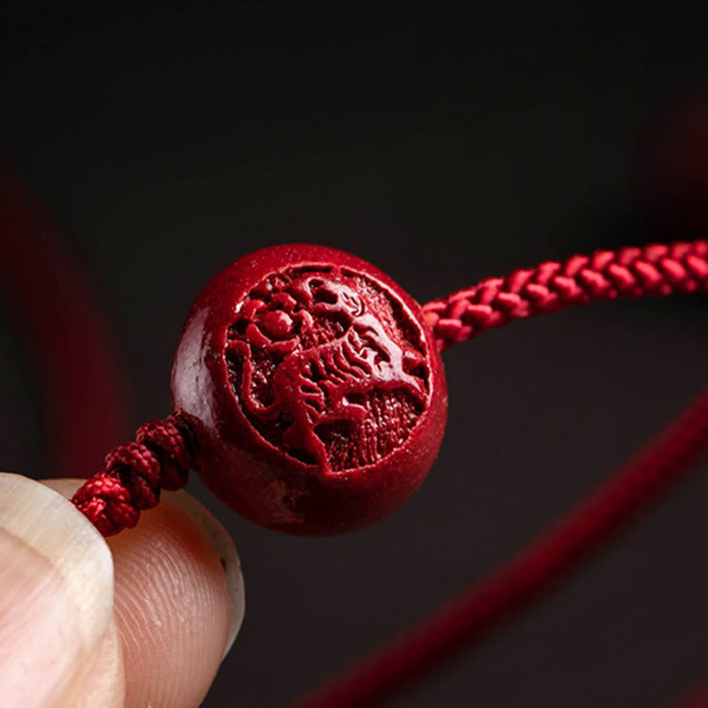 Buddha Stones, natürlicher Zinnober, chinesisches Sternzeichen, Kürbis, ruhiger Segen, rote Schnur, Bauchkette