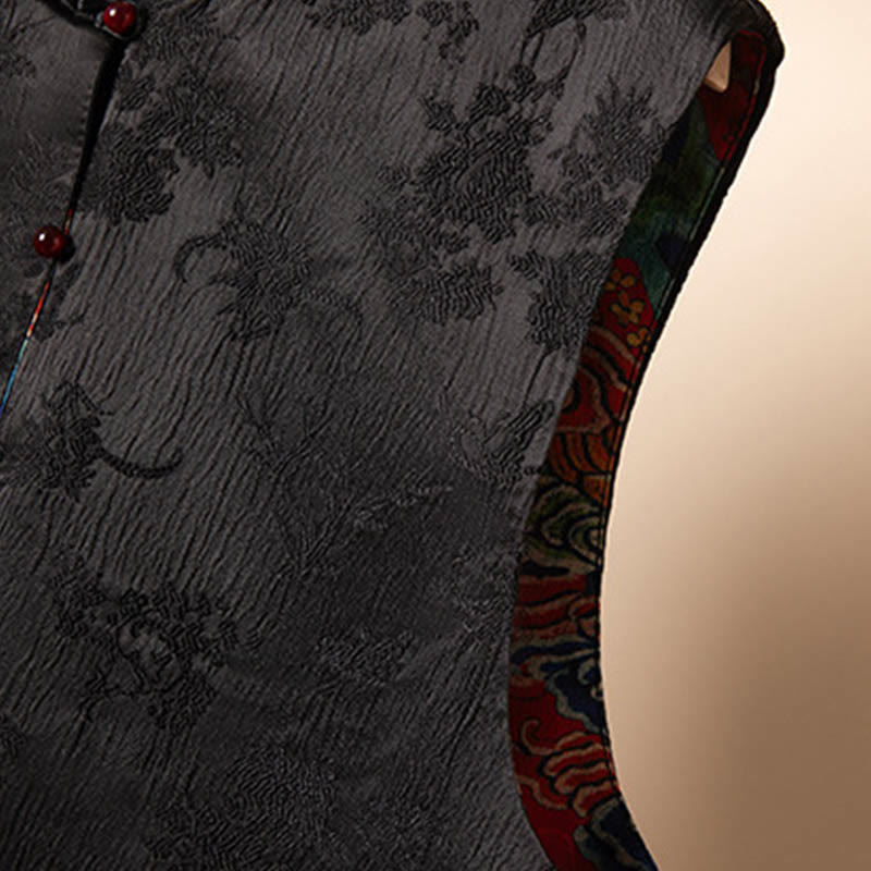 Buddha Stones Vintage Stickerei Blume Wolke Muster Weste - image 6