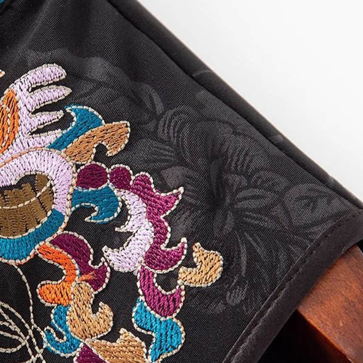 Buddha Stones ​​Vintage Stickerei Bunte Wolke Blume Muster Weste - image 9