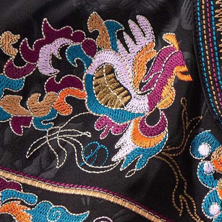 Buddha Stones ​​Vintage Stickerei Bunte Wolke Blume Muster Weste - image 12