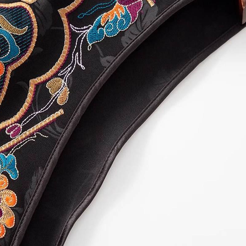 Buddha Stones ​​Vintage Stickerei Bunte Wolke Blume Muster Weste - image 13