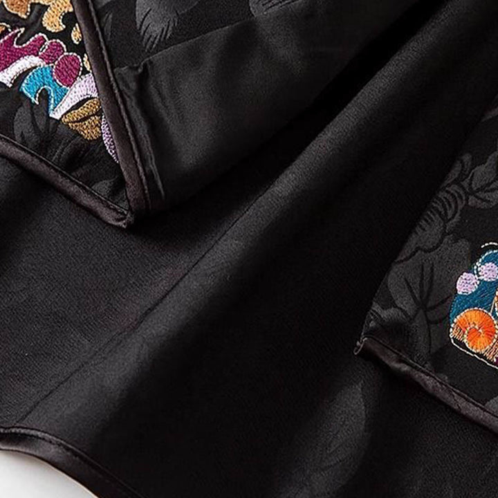 Buddha Stones ​​Vintage Stickerei Bunte Wolke Blume Muster Weste - image 2