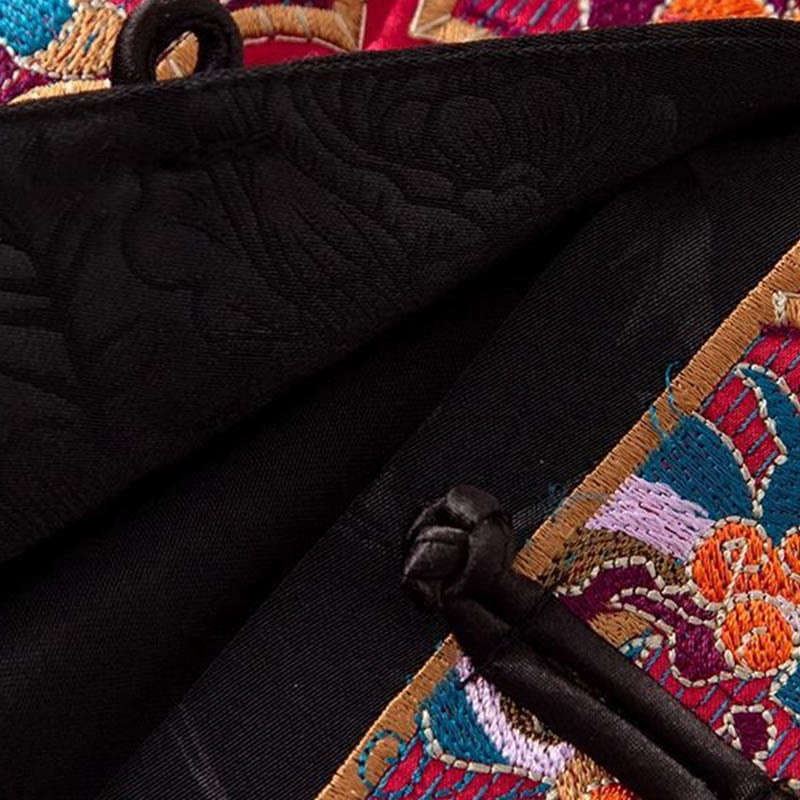 Buddha Stones ​​Vintage Stickerei Bunte Wolke Blume Muster Weste - image 6