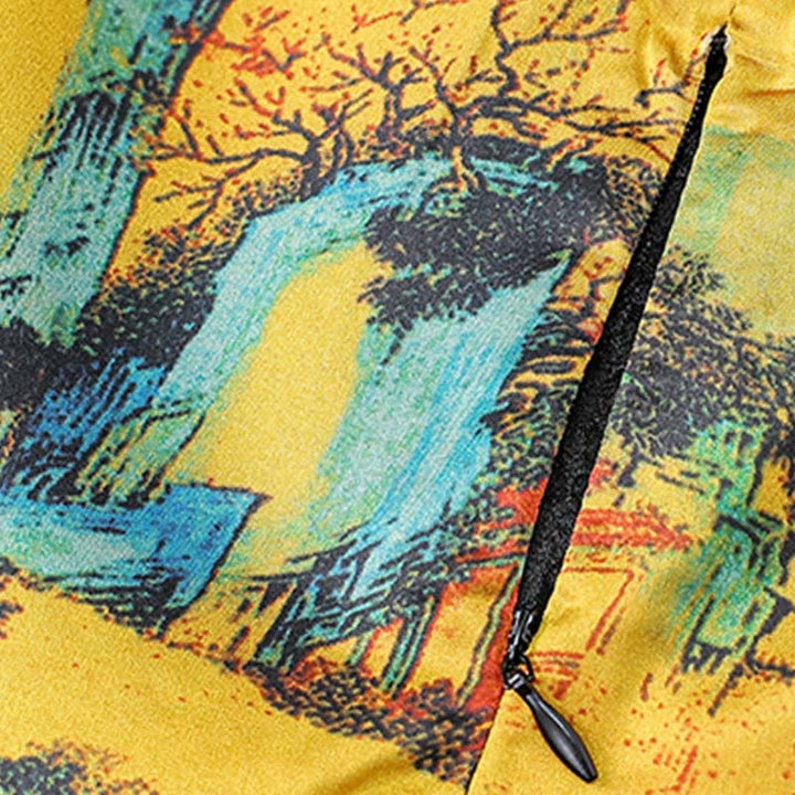 Buddha Stones Vintage Stickerei Pflaumenblütenmuster Doppelseitige Weste - image 5