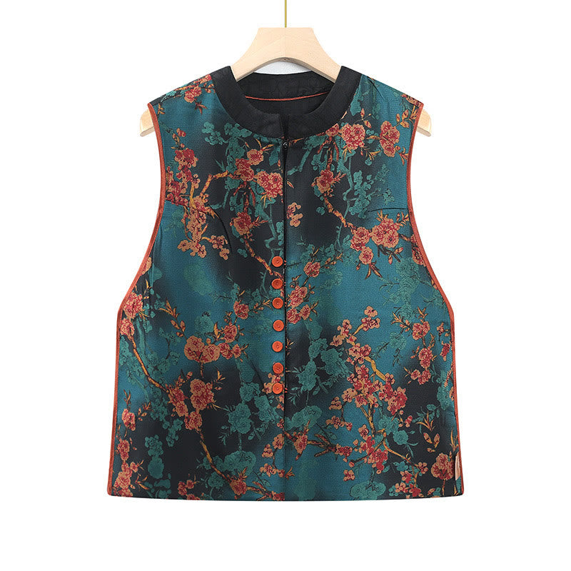 Buddha Stones und Vintage-Stickerei, Jacquardwebung, Blumenmuster - Blau - US16， UK/AU20，EU48 (5XL) - image 8
