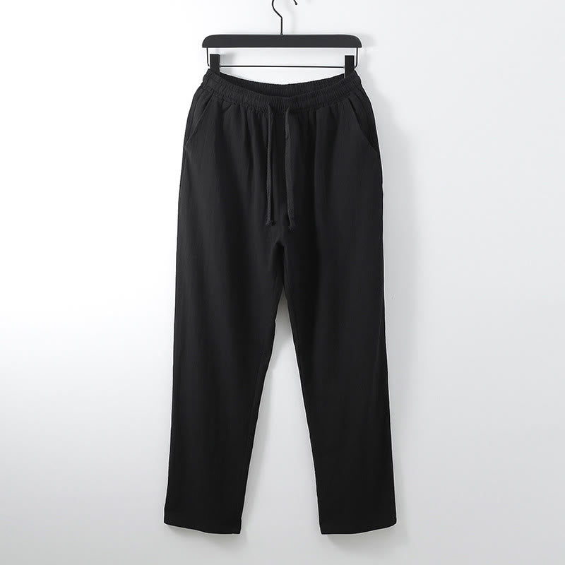 Buddha Stones Kreuzkragen Baumwolle Tang Anzug Hanfu Top Hose Kleidung Herren Set - image 9