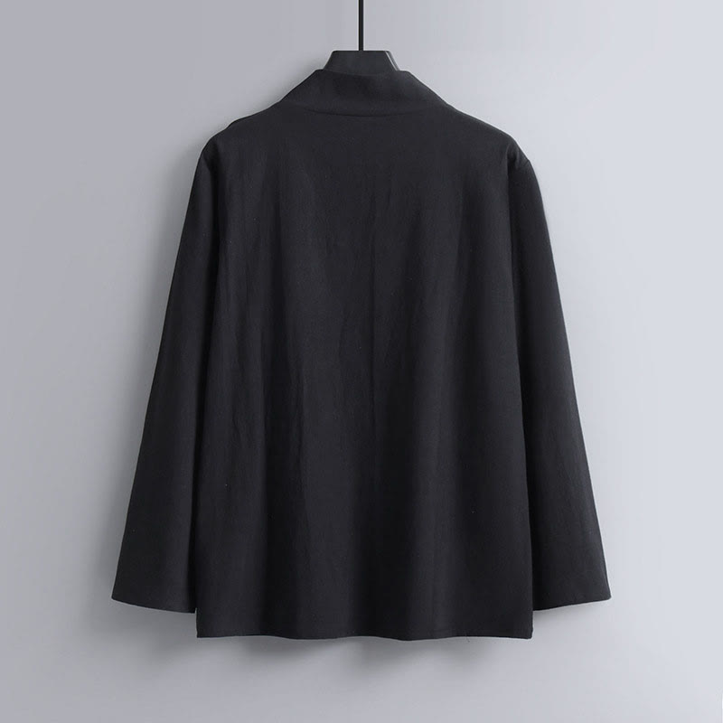 Buddha Stones Kreuzkragen Baumwolle Tang Anzug Hanfu Top Hose Kleidung Herren Set - image 5