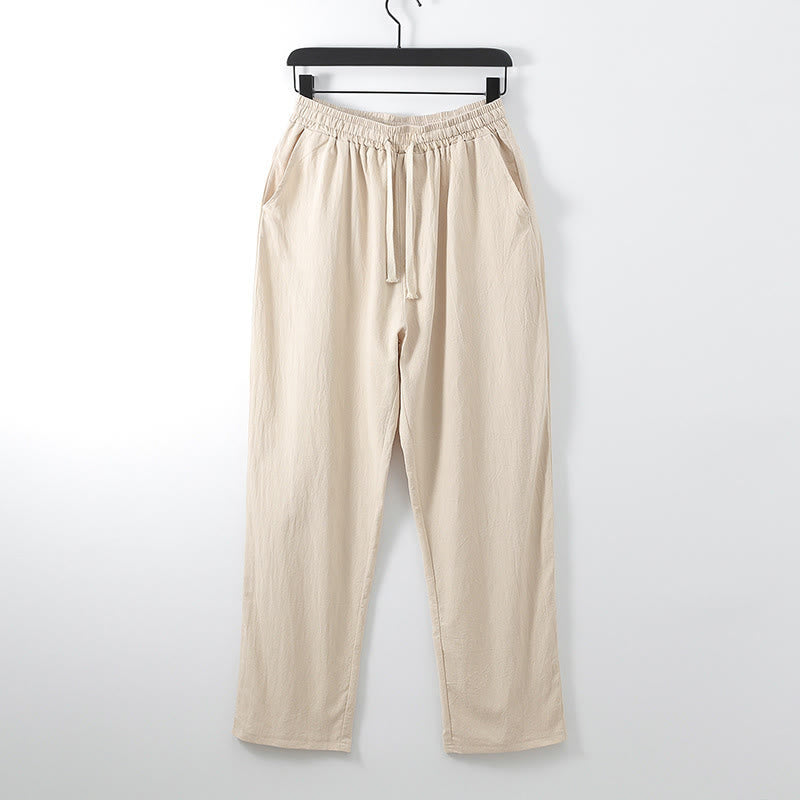 Buddha Stones Kreuzkragen Baumwolle Tang Anzug Hanfu Top Hose Kleidung Herren Set - image 12