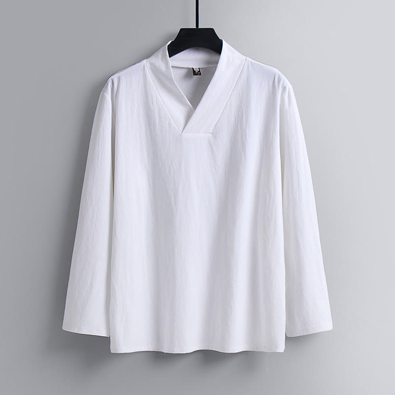 Buddha Stones Kreuzkragen Baumwolle Tang Anzug Hanfu Top Hose Kleidung Herren Set - image 17