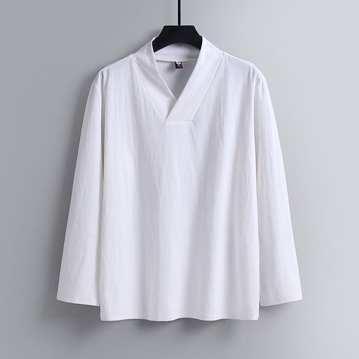 Buddha Stones Kreuzkragen Baumwolle Tang Anzug Hanfu Top Hose Kleidung Herren Set - image 17