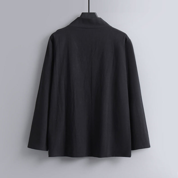 Buddha Stones Kreuzkragen Kurze Pumphose Baumwolle Tang-Anzug Hanfu Oberteil Hose Kleidung Herren Set - image 11