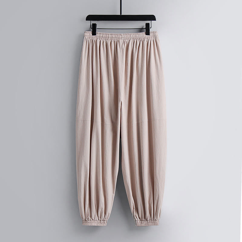 Buddha Stones Kreuzkragen Kurze Pumphose Baumwolle Tang-Anzug Hanfu Oberteil Hose Kleidung Herren Set - image 3