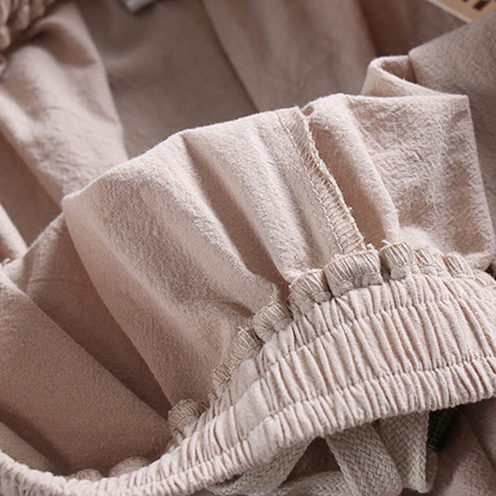 Buddha Stones Kreuzkragen Kurze Pumphose Baumwolle Tang-Anzug Hanfu Oberteil Hose Kleidung Herren Set - image 6