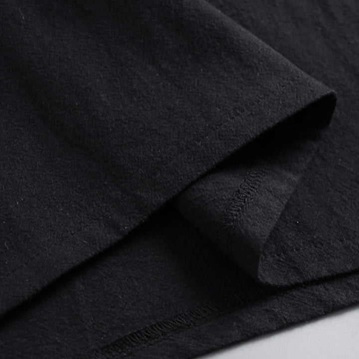 Buddha Stones Kreuzkragen Kurze Pumphose Baumwolle Tang-Anzug Hanfu Oberteil Hose Kleidung Herren Set - image 14