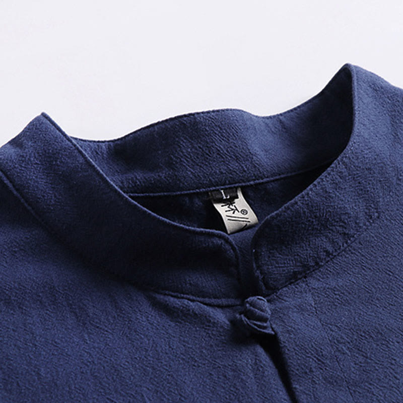 Buddha Stones Dreiviertelärmel Kurze Pumphose Baumwolloberteil Hose Kleidung Herrenset - image 12