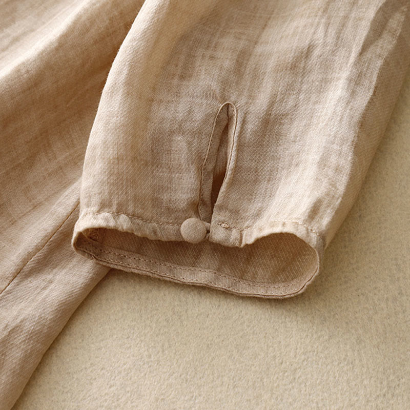 Buddha Stones Rundhals Casual Bluse Stickerei Langarmshirt Baumwolle Leinen Top Damen Shirts - image 14