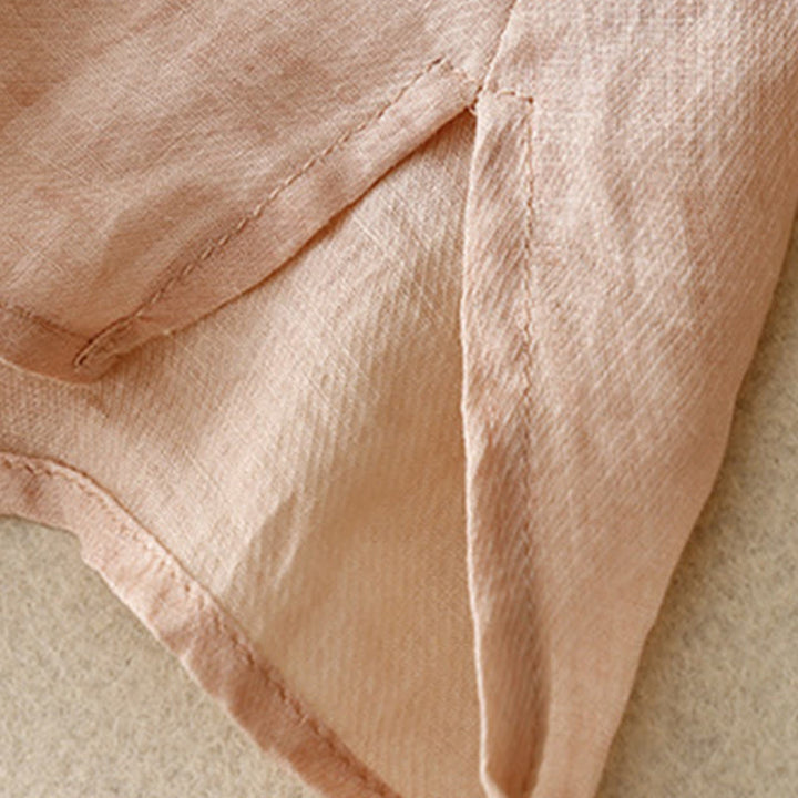 Buddha Stones Rundhals Casual Bluse Stickerei Langarmshirt Baumwolle Leinen Top Damen Shirts - image 4