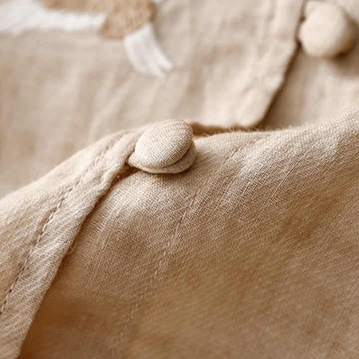 Buddha Stones Rundhals Casual Bluse Stickerei Langarmshirt Baumwolle Leinen Top Damen Shirts - image 10