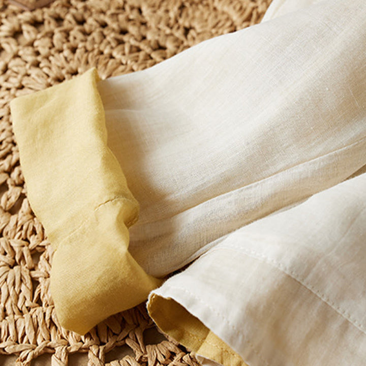 Buddha Stones PLUS SIZE V-Ausschnitt Lässiges einfarbiges Langarmhemd aus Baumwolle und Leinen für Damen - image 11