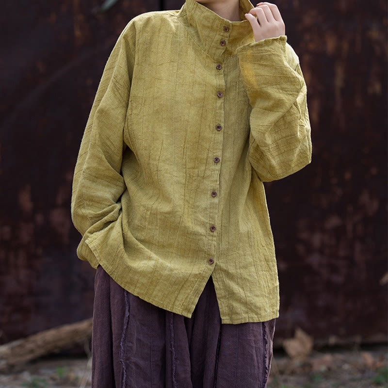 Buddha Stones Rollkragen Färben Ramie Baumwolle Chinesischen Stil Strickjacke Kleidung - image 5
