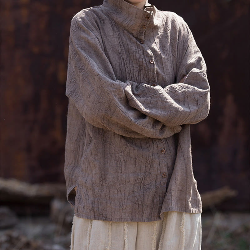 Buddha Stones Rollkragen Färben Ramie Baumwolle Chinesischen Stil Strickjacke Kleidung - image 21