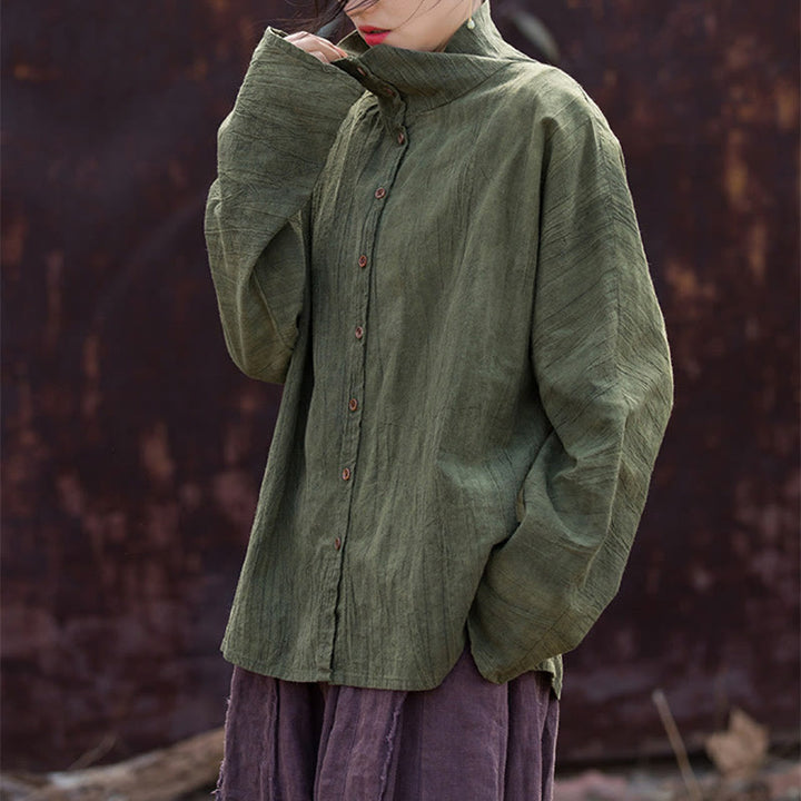 Buddha Stones Rollkragen Färben Ramie Baumwolle Chinesischen Stil Strickjacke Kleidung - image 14