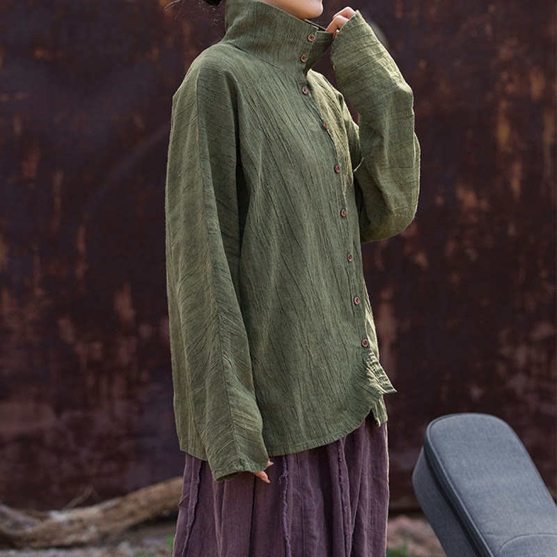 Buddha Stones Rollkragen Färben Ramie Baumwolle Chinesischen Stil Strickjacke Kleidung - image 17