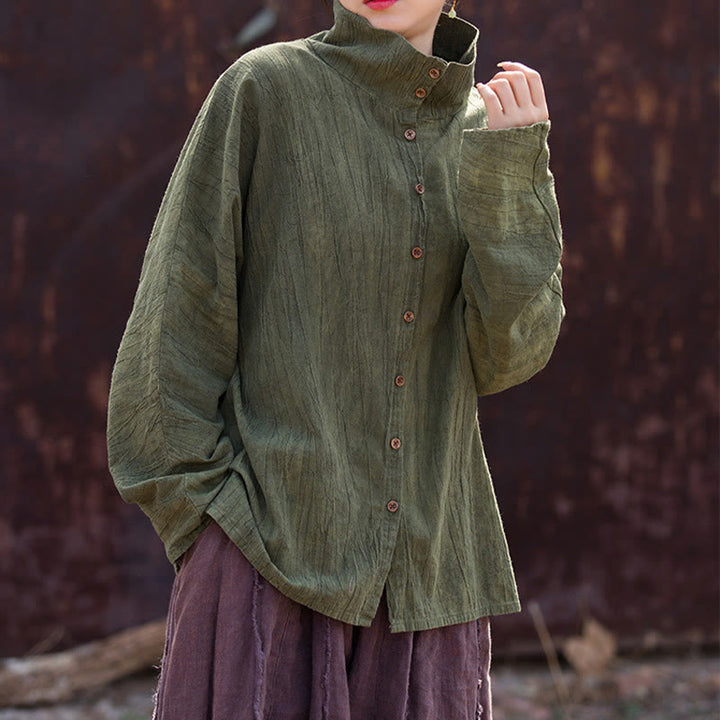 Buddha Stones Rollkragen Färben Ramie Baumwolle Chinesischen Stil Strickjacke Kleidung - image 15