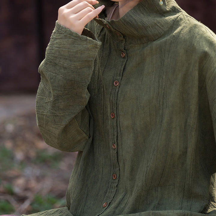 Buddha Stones Rollkragen Färben Ramie Baumwolle Chinesischen Stil Strickjacke Kleidung - image 11