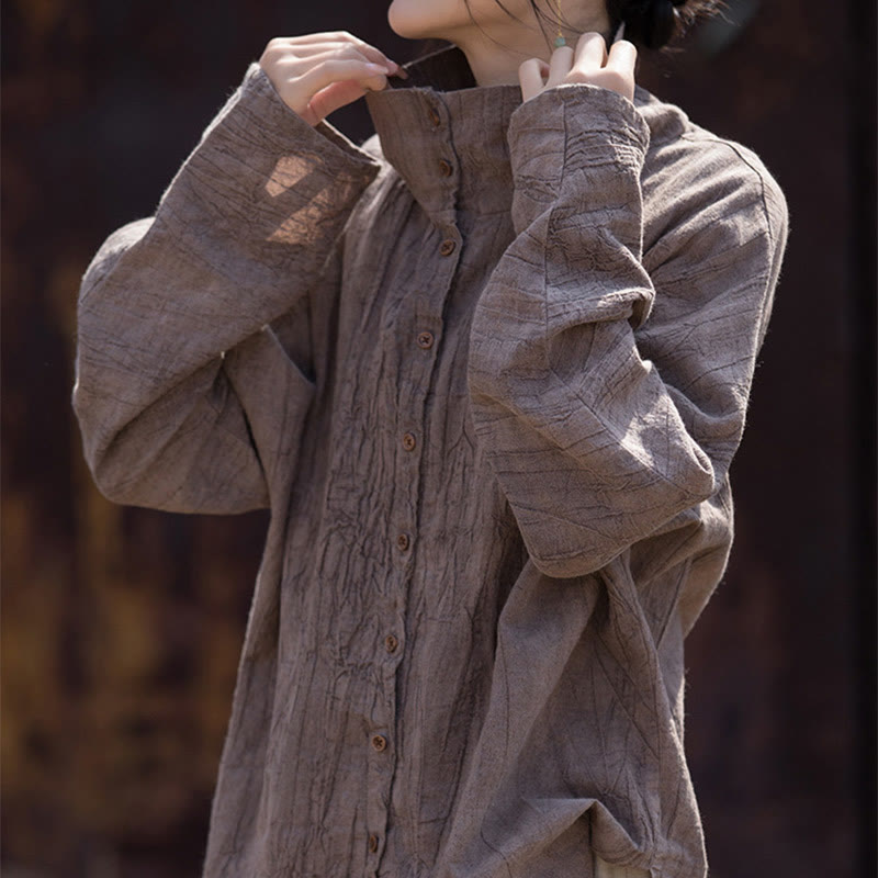 Buddha Stones Rollkragen Färben Ramie Baumwolle Chinesischen Stil Strickjacke Kleidung - image 22