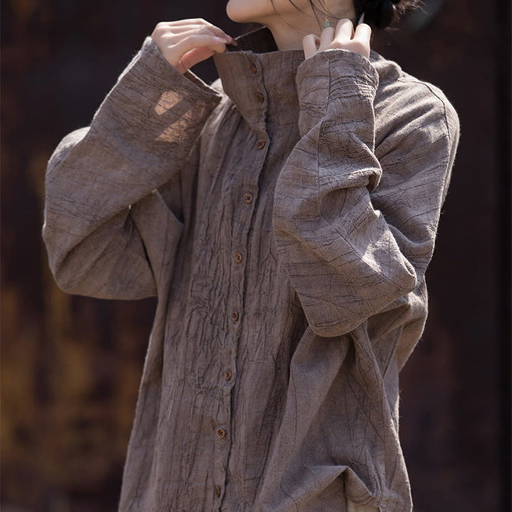 Buddha Stones Rollkragen Färben Ramie Baumwolle Chinesischen Stil Strickjacke Kleidung - image 22